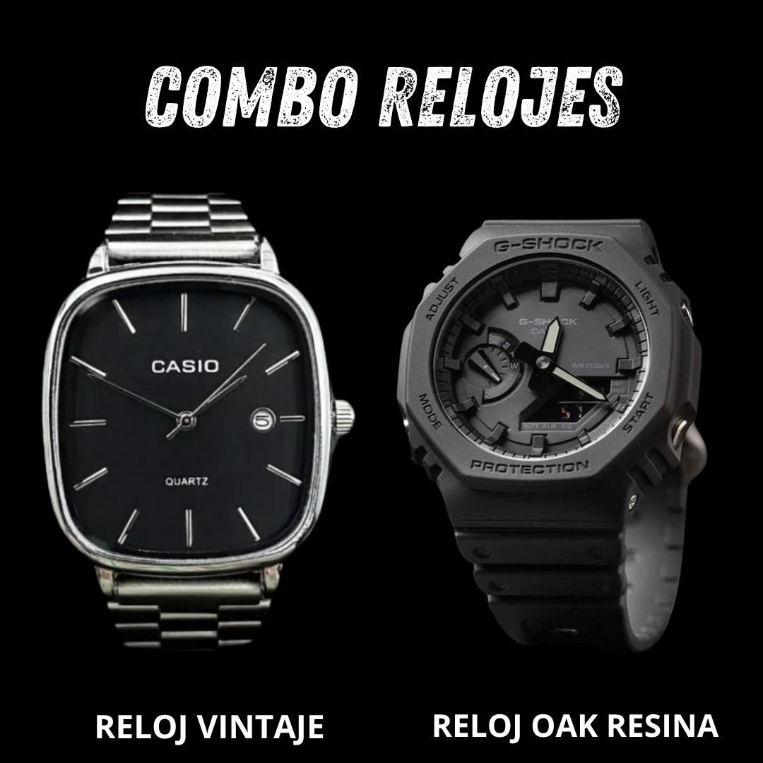 COMBO RELOJ VINTAGE + OAK RESINA