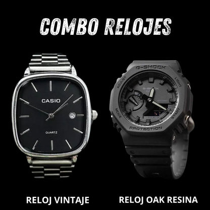 COMBO RELOJ VINTAGE + OAK RESINA