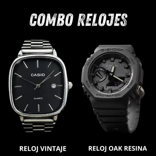 COMBO RELOJ VINTAGE + OAK RESINA