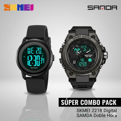 RELOJ SANDA 739 + SKMEI 2218