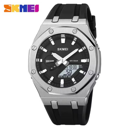 COMBO RELOJ METAL CARBONO SKMEI 2243 Y SKMEI SOLAR