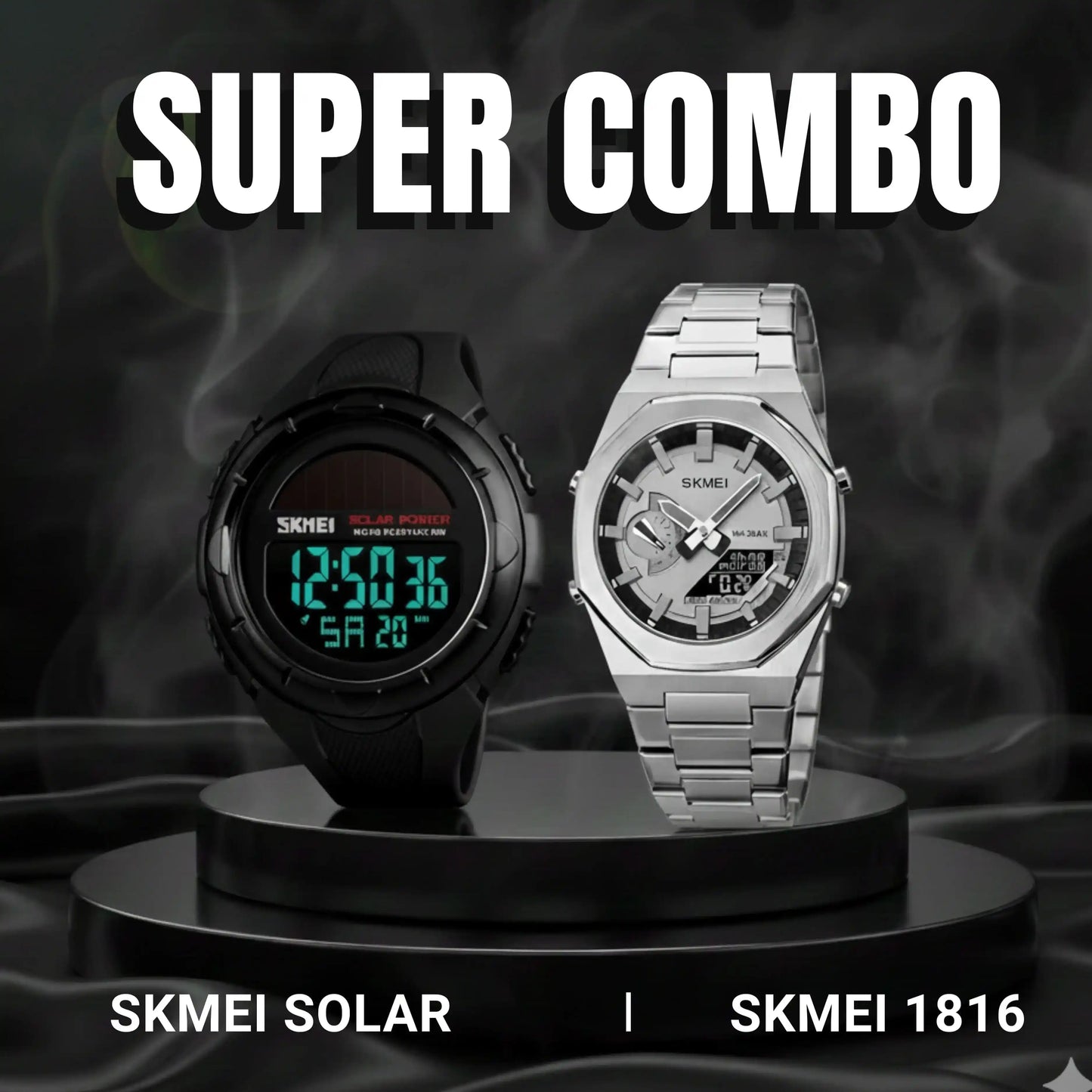 COMBO RELOJ SKMEI 1816 + RELOJ SKMEI SOLAR