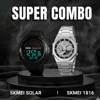 COMBO RELOJ SKMEI 1816 + RELOJ SKMEI SOLAR