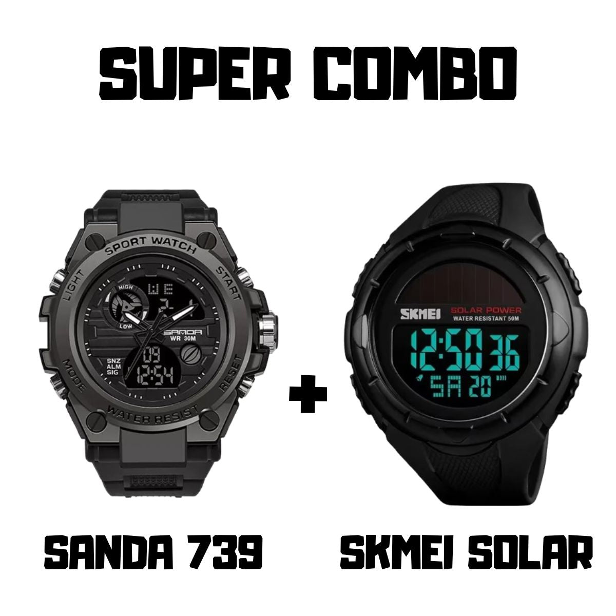 COMBO SKMEI SOLAR Y SANDA 739