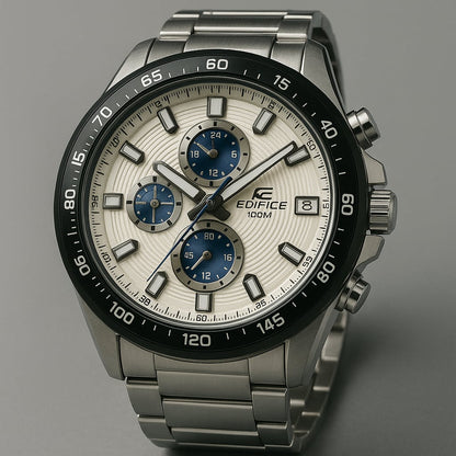RELOJ CASIO EDIFICE NEGRO - BLANCO