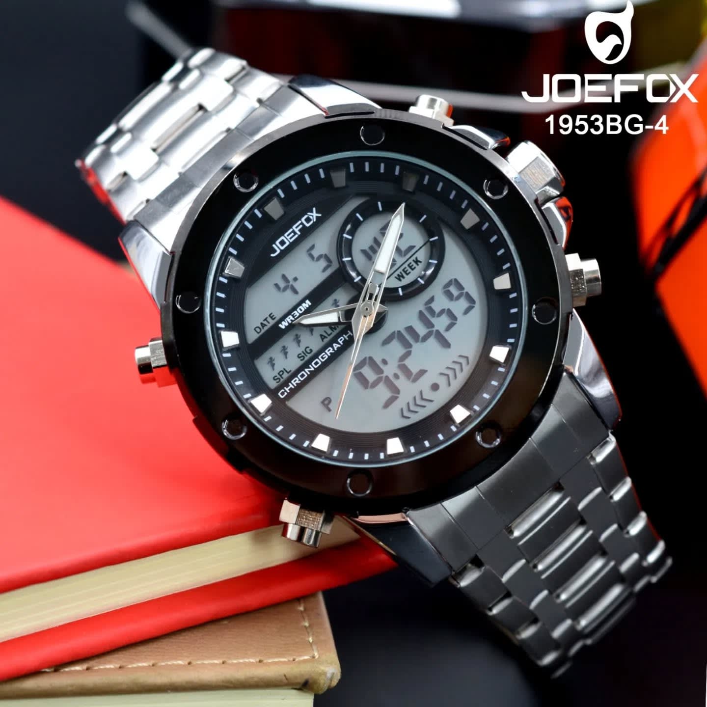 RELOJ JOEFOX NEGRO PLATA