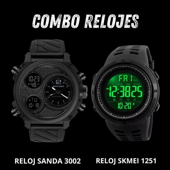COMBO SANDA 3002 Y SKMEI 1251